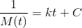 \frac{1}{M(t)}=kt+C