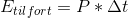 E_{tilfort}=P*\Delta t