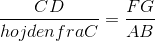 \frac{CD}{hojden fra C}=\frac{FG}{AB}