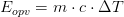 E_{opv}=m\cdot c\cdot \Delta T