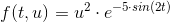 f(t,u)=u^2\cdot e^{-5\cdot sin(2t)}