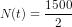 N(t)=\frac{1500}{2}