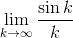 \lim_{k\rightarrow \infty }\frac{\sin k}{k}