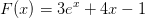 F(x)=3e^x+4x-1