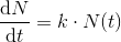 \frac{\mathrm{d}N }{\mathrm{d} t}=k\cdot N(t)