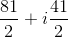 \frac{81}{2}+i\frac{41}{2}