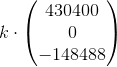 k\cdot \begin{pmatrix} 430400\\0 \\ -148488 \end{pmatrix}