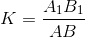 K = \frac{A_{1}B_{1}}{AB}