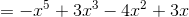 =-x^5+3x^3-4x^2+3x