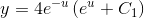 y=4e^{-u}\left ( e^ {u}+C_1\right )
