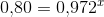0{,}80 = 0{,}972^x