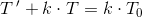T{\, }'+k\cdot T=k\cdot T_0