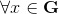 \forall x\in \textbf{G}