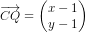 \overrightarrow{CQ}=\begin{pmatrix} x-1\\y-1 \end{pmatrix}