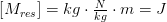 \left [M_{res} \right ]=kg\cdot \tfrac{N}{kg}\cdot m=J