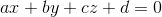 ax+by+cz+d=0