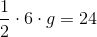 \frac{1}{2}\cdot 6\cdot g=24
