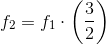 f_2 =f_1\cdot \left (\frac{3}{2} \right )
