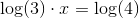 \log(3)\cdot x=\log(4)