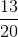 \frac{13}{20}