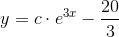 y=c\cdot e^{3x}-\frac{20}{3}