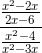 \frac{\frac{x^2-2x}{2x-6}}{\frac{x^2-4}{x^2-3x}}