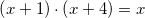 \small \left (x+1 \right )\cdot \left ( x+4 \right ) \right ) \right )=x