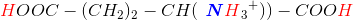 {\color{Red} H}OOC-(CH_2)_2-CH({\color{Blue}\textbf{ \textit{N}}}{{\color{Red} H}_3}^+))-COO{\color{Red} H}