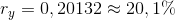 r_y =0,20132\approx 20,1\%