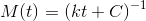M(t)=\left ( kt+C \right )^{-1}