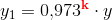 y_1=0{,}973^\mathbf{\color{Red} k}\cdot y