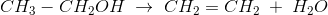 CH_3-CH_2OH\; \rightarrow \; CH_2=CH_2\; +\; H_2O