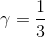 \gamma =\frac{1}{3}