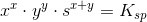 x^x\cdot y^y\cdot s^{x+y}=K_{sp}