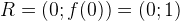 R=(0;f(0))=(0;1)