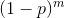 (1-p)^m