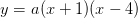 y=a(x+1)(x-4)