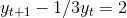 y_{t+1}-1/3y_t=2
