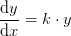 \frac{\mathrm{d}y }{\mathrm{d} x}=k\cdot y