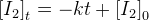 \left [ I_2 \right ]_t=-kt+\left [ I_2 \right ]_0