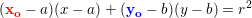 \small (\mathbf{\color{Red} x_o}-a)(x-a)+(\mathbf{\color{Blue}y_o}-b)(y-b)=r^2