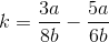 k=\frac{3a}{8b} - \frac{5a}{6b}