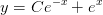 y=Ce^{-x} +e^x
