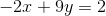 -2x+9y=2