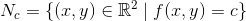 N_c = \{(x,y)\in\mathbb{R}^2\mid f(x,y)=c\}