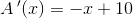 A{\, }'(x)=-x+10