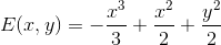 E(x,y)=-\frac{x^3}{3}+\frac{x^2}{2}+\frac{y^2}{2}
