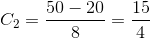 C_2=\frac{50-20}{8}=\frac{15}{4}