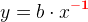 y=b\cdot x^{\mathbf{{\color{Red} -1}}}