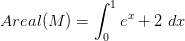 Areal(M)=\int_0^1e^x+2~dx